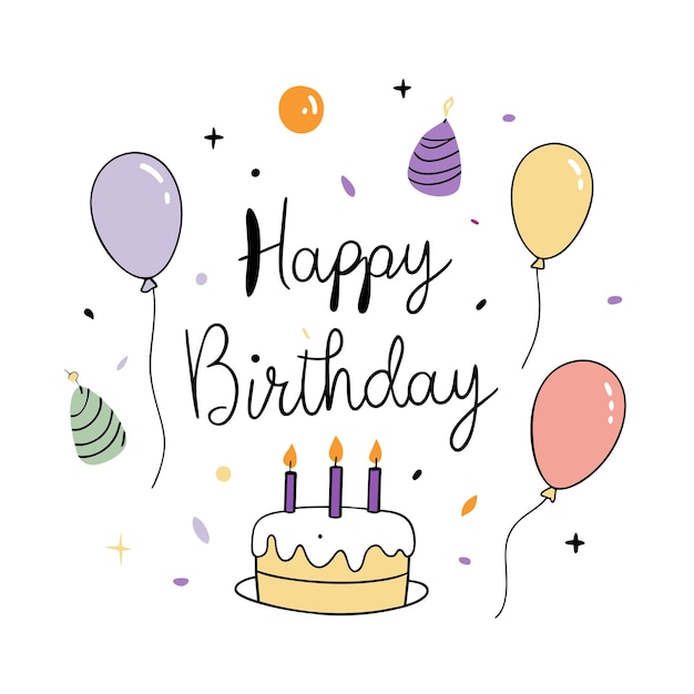 Happy Birthday Day greeting Card vector illustration