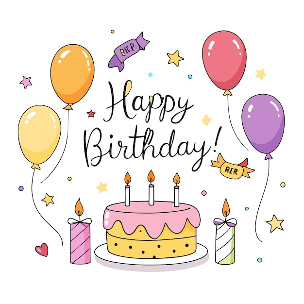 Happy Birthday Day greeting Card vector illustration