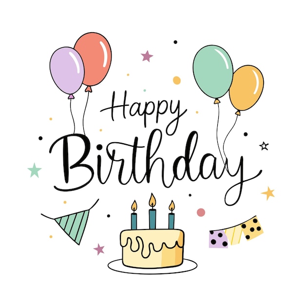 Happy Birthday Day greeting Card vector illustration