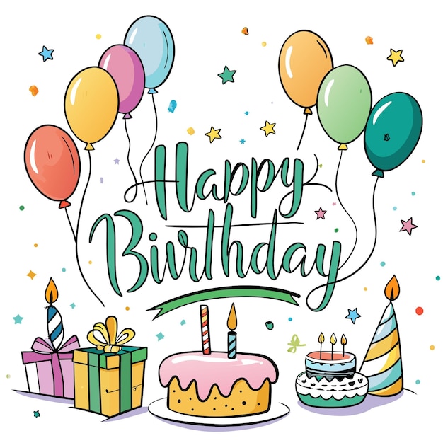 Happy Birthday Day greeting Card vector illustration