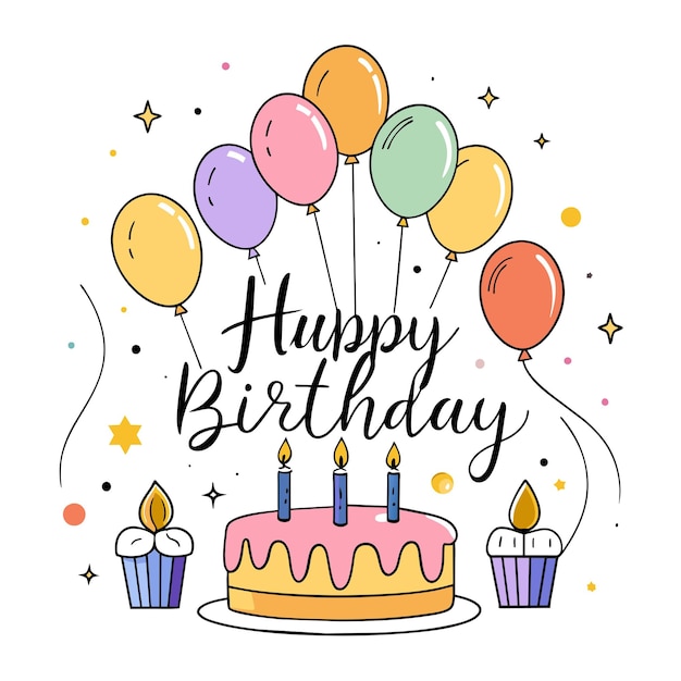 Happy Birthday Day greeting Card vector illustration