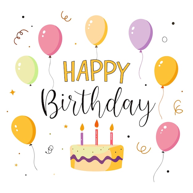 Happy Birthday Day greeting Card vector illustration