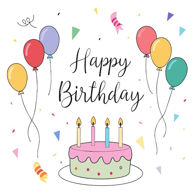 Happy Birthday Day greeting Card vector illustration