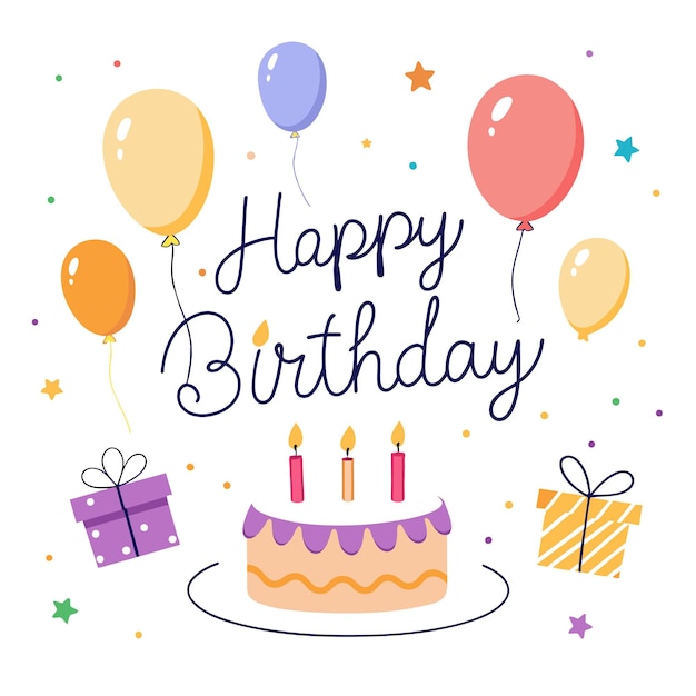 Happy Birthday Day greeting Card vector illustration