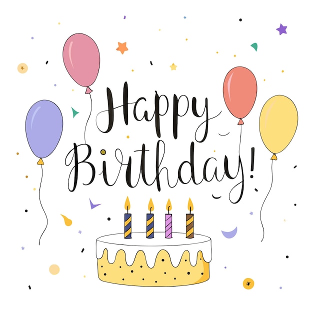 Happy Birthday Day greeting Card vector illustration