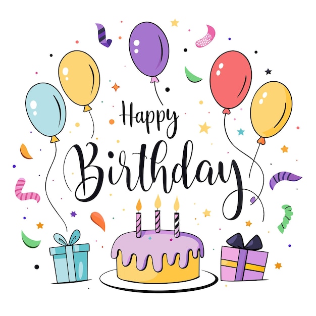 Happy Birthday Day greeting Card vector illustration