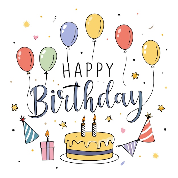 Happy Birthday Day greeting Card vector illustration