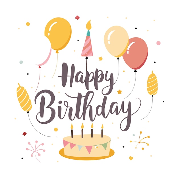 Happy Birthday Day greeting Card vector illustration