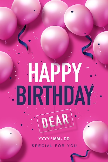 Happy birthday design background Free Vector