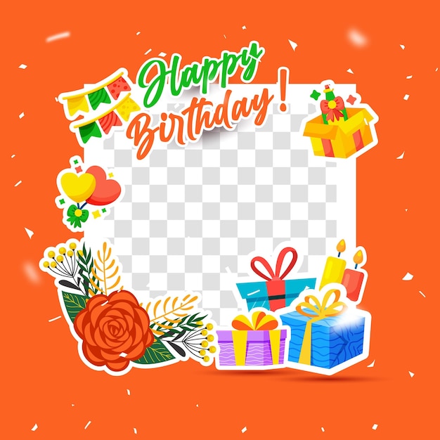 Happy birthday frame for profile social media