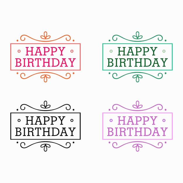 Vector happy birthday frames