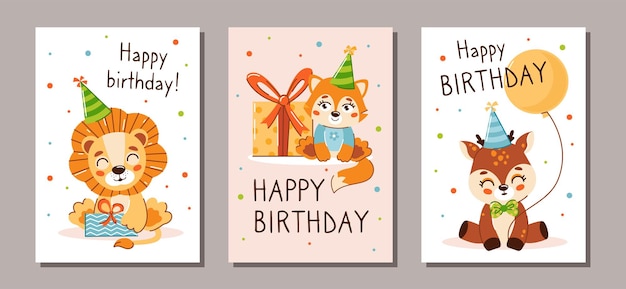 Happy birthday greeting card and party invitation