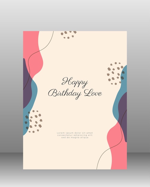 happy birthday greeting card template abstract minimalist design