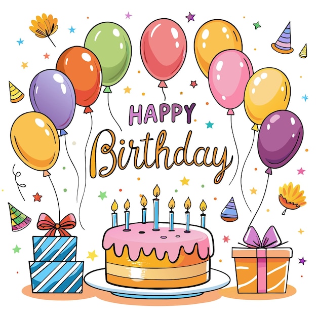 Happy Birthday Greeting vector illustration