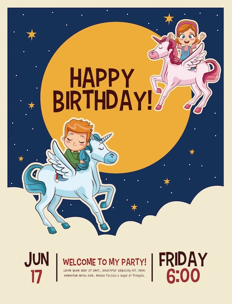 Happy birthday invitation card 