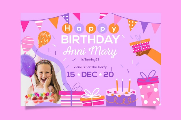 Happy birthday invitation template design