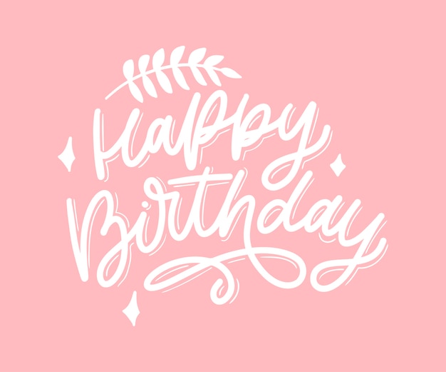 Happy Birthday lettering calligraphy slogan