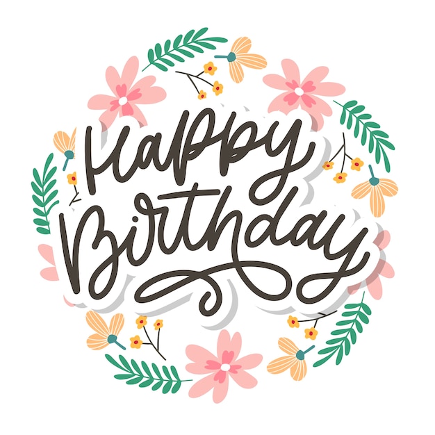 Happy Birthday lettering calligraphy