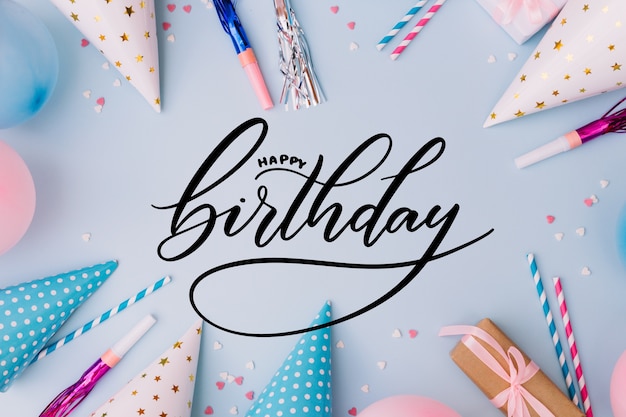 Happy birthday lettering concept