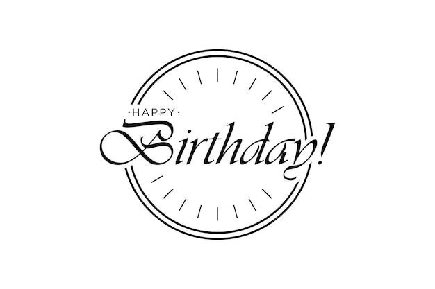 Happy birthday lettering Congratulatory quote for banner or postcard Vector illustration