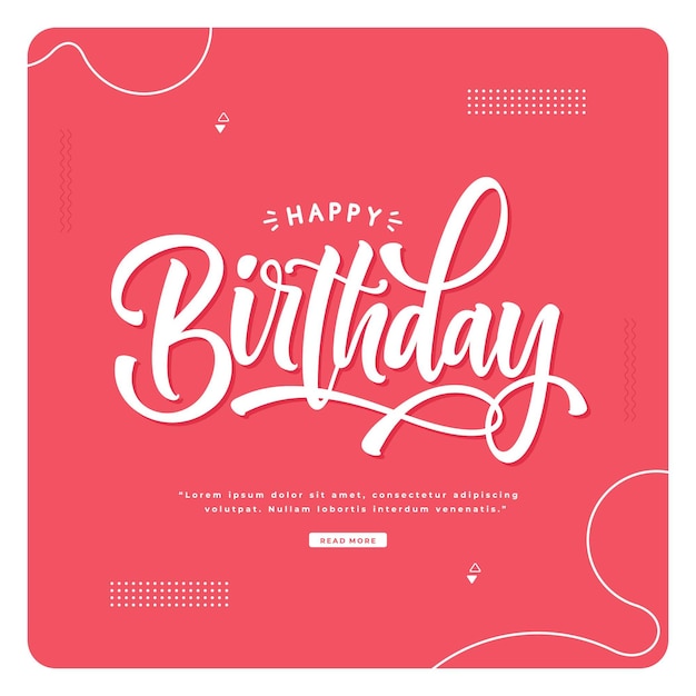 Happy birthday lettering template background