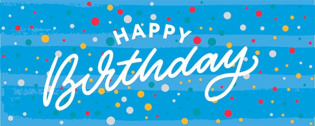 Happy birthday lettering text banner black color vector illustration