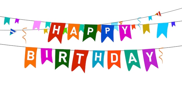 Happy Birthday lettering text banner