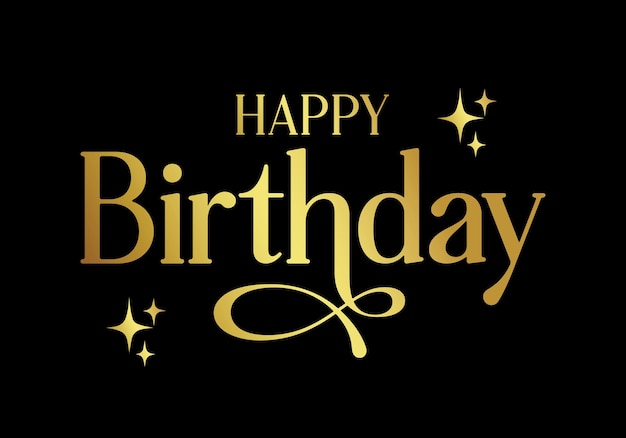 happy birthday lettering with golden letters