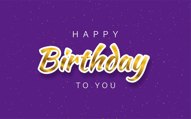 Happy birthday lettering with golden text