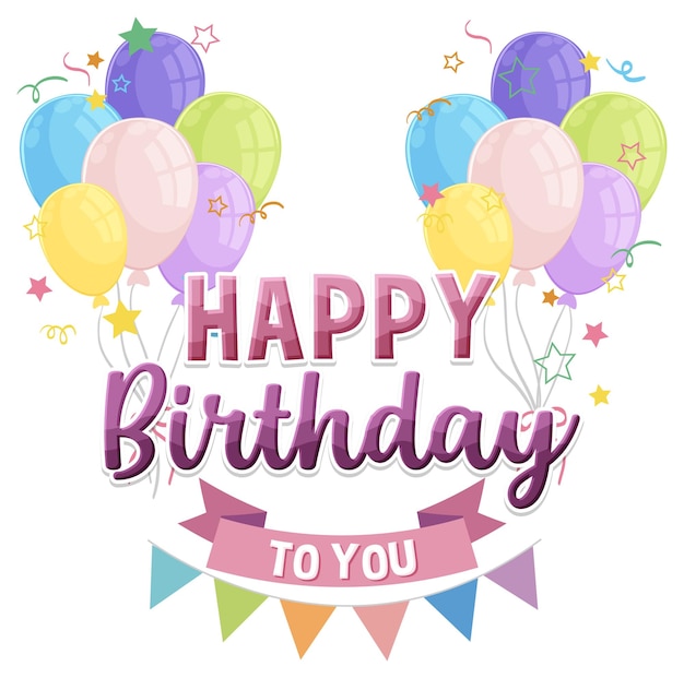 Happy Birthday message for banner or poster design