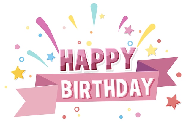 Happy Birthday message for banner or poster design