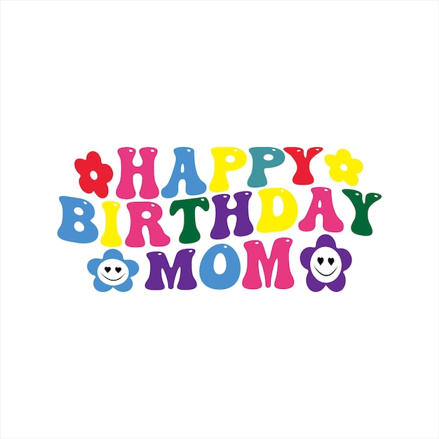 A happy birthday mom poster with a happy birthday mom.