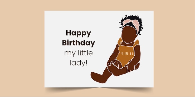 Happy Birthday my little lady, Birthday Card for black baby