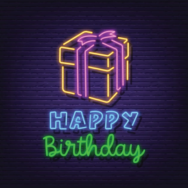 Happy birthday neon signboard