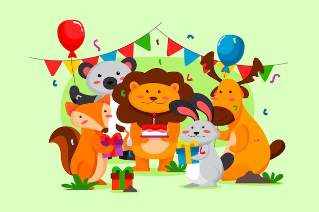 Happy birthday party illustration