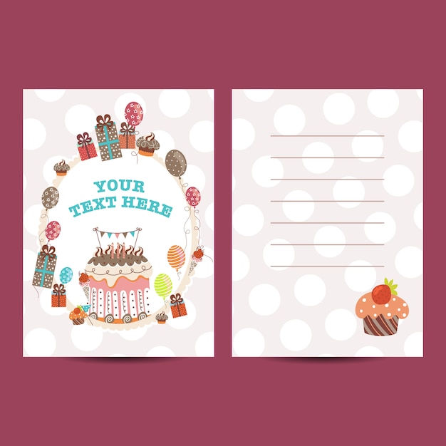 Happy birthday postcard vector illustration