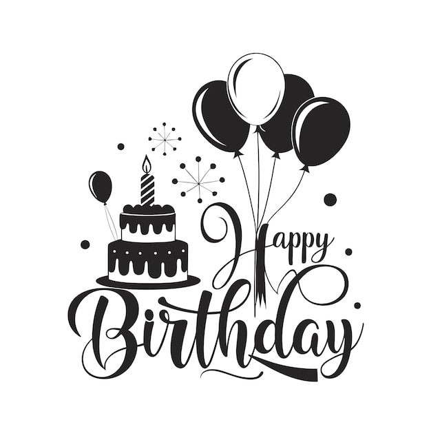 Happy Birthday poster greeting card design vector illustration