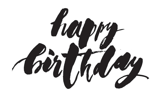 Happy birthday real brush modern calligraphy logo