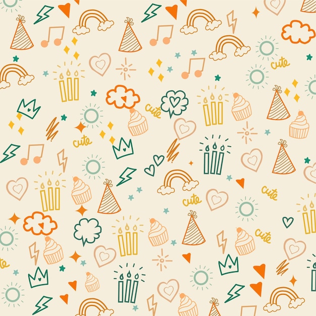 Happy birthday seamless pattern background design