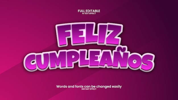 happy birthday in spanish feliz cumpleaos 3d text effect