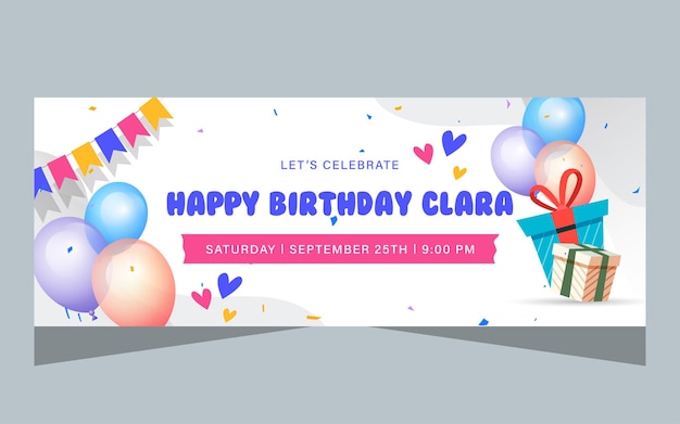 Happy birthday template banner design