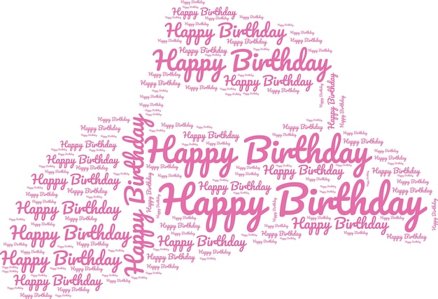 Happy Birthday text effect design for tshirts and gifts