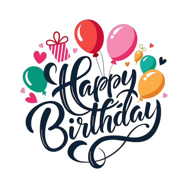 Happy Birthday text vector illustration 88