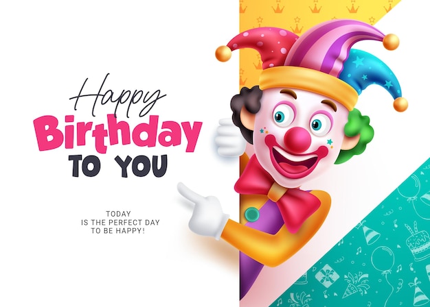 Happy birthday text vector template design Birthday greeting typography with happy funny smiling