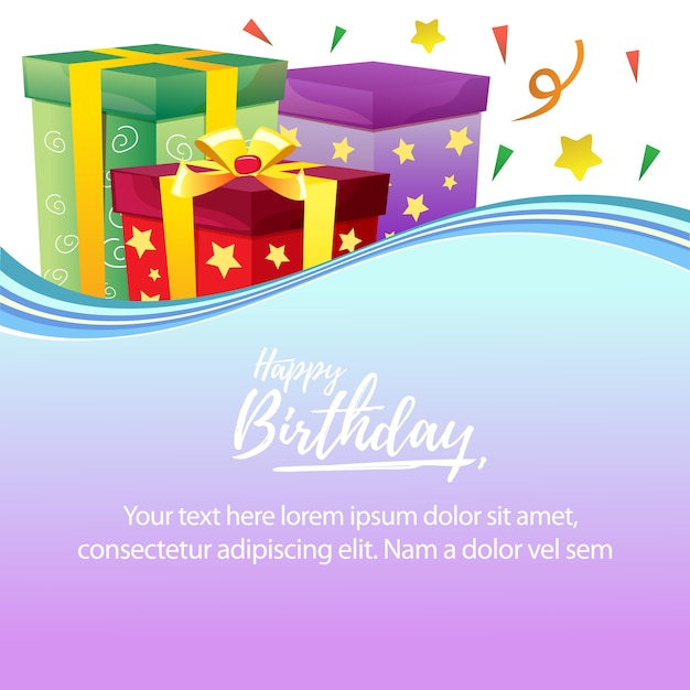 happy birthday theme with present box