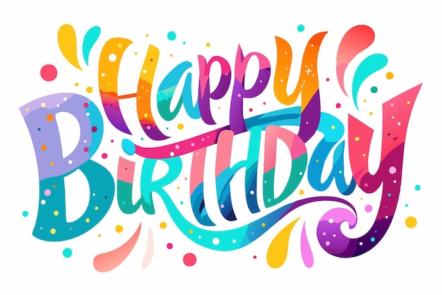 Vector happy birthday typography banner background design