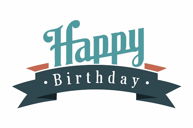 Happy Birthday Typography Banner Design with Stylish Text Artwork for Celebrations