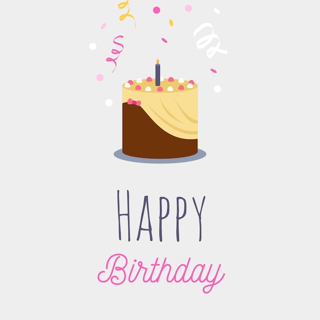 Vector happy birthday typography card