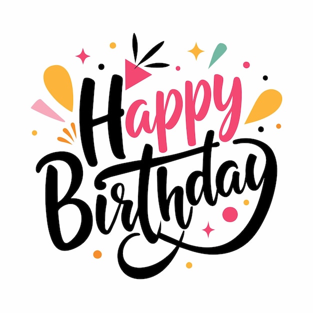 Happy Birthday Typography Design Vector