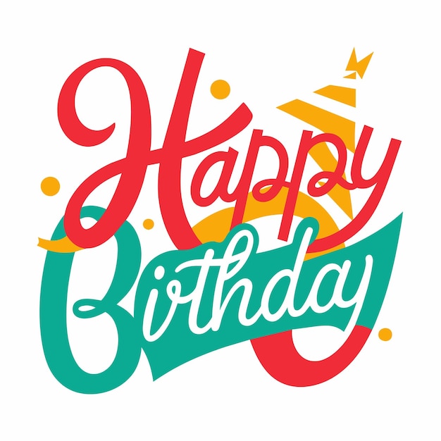 Happy Birthday Typography Design Vector